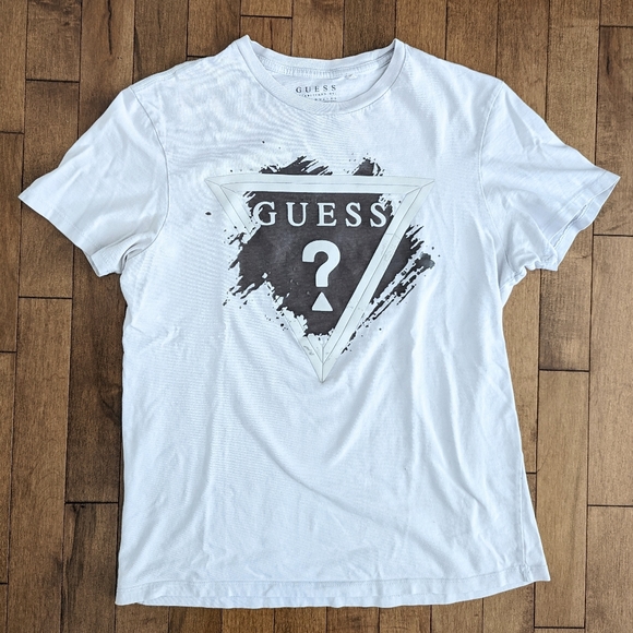 GUESS Logo T-shirt Soft Ringer Tee Grey - Picture 9 of 9